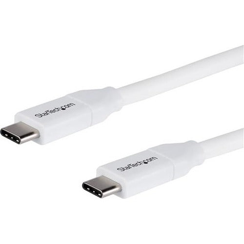 StarTech.com 2m 6 ft USB C to USB C Cable w/ 5A PD - M/M - White - USB 2.0 - USB-IF Certified - USB Type C Cable - USB C Charging Cable - USB C PD Cable - USB2C5C2MW