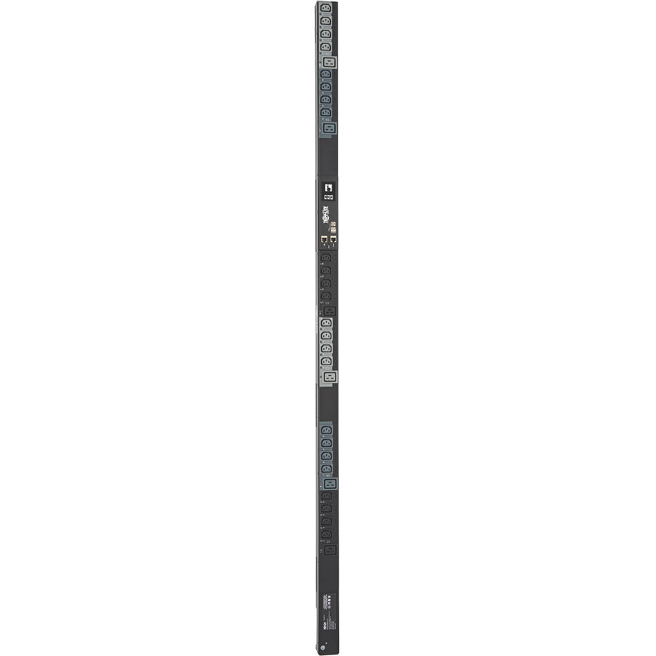 Tripp Lite by Eaton 6.7kW 200-240V 3PH Switched PDU - LX Interface, Gigabit, 30 Outlets, L21-20P Input, Outlet Monitoring, LCD, 1.8 m Cord, 0U 1.8 m Height, TAA - PDU3EVSR6L2120