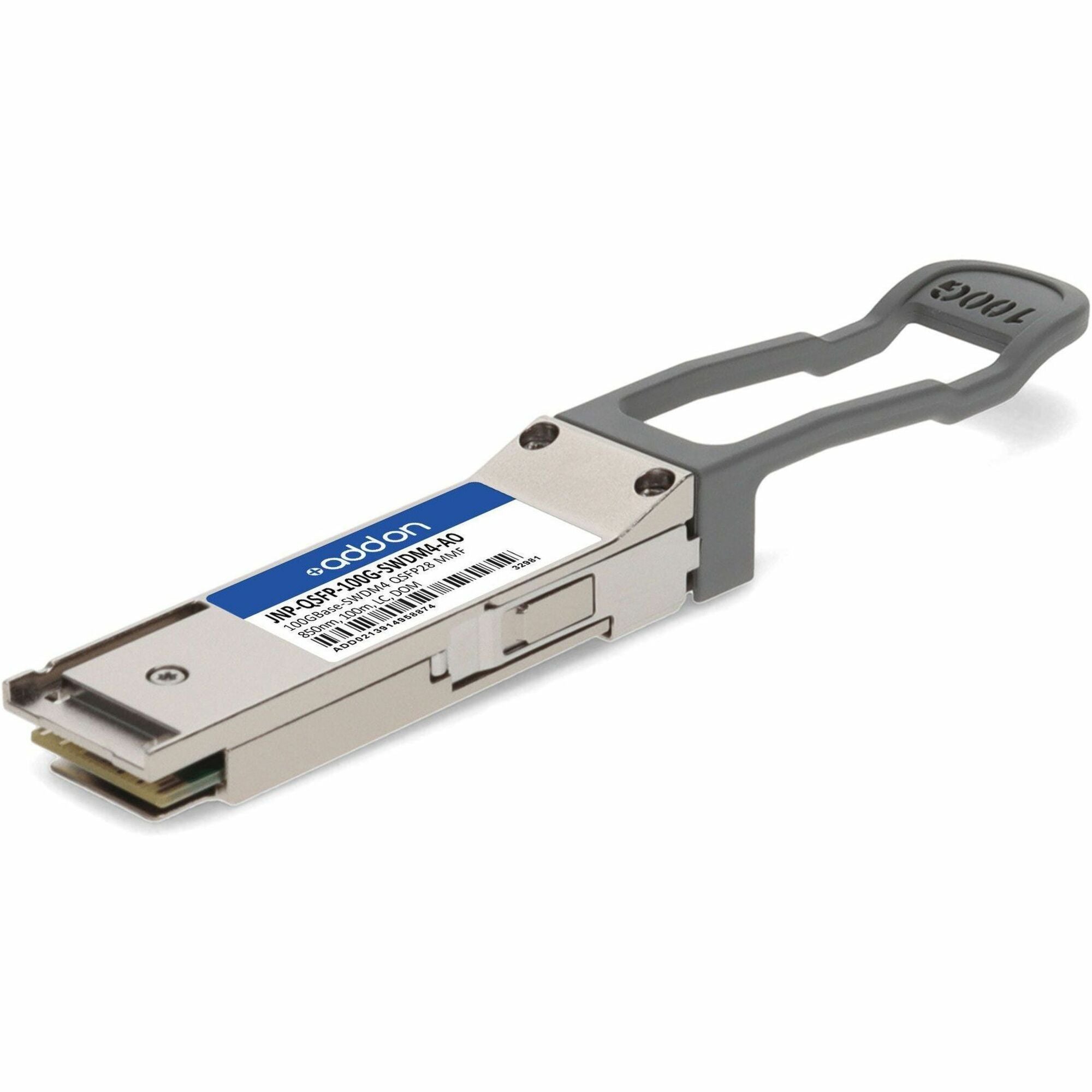 AddOn Juniper Networks JNP-QSFP-100G-SWDM4 Compatible TAA Compliant 100GBase-SWDM4 QSFP28 Transceiver (MMF, 850nm, 100m, LC, DOM) - JNP-QSFP-100G-SWDM4-AO