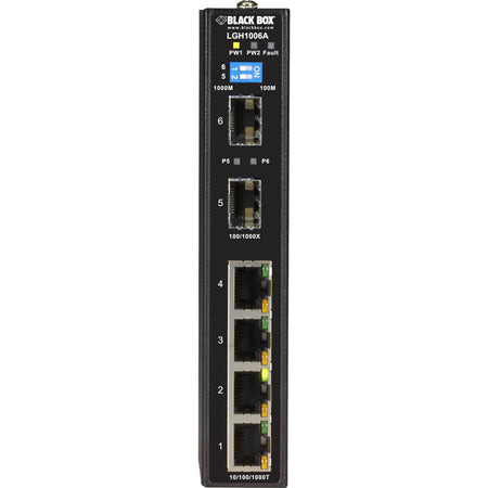 Black Box Industrial Ethernet Switch - Extreme Temperature, 6-Port - LGH1006A