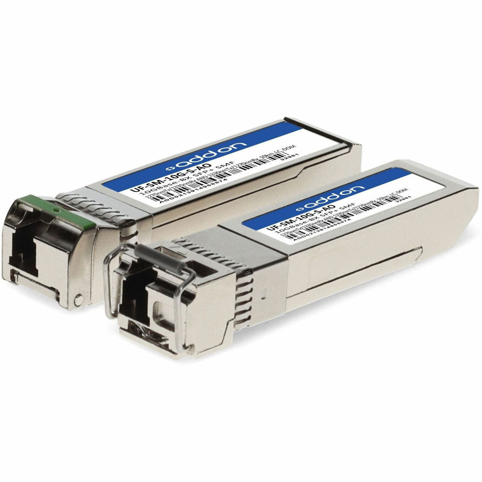AddOn 1 Pair of Ubiquiti UF-SM-10G-S Comp TAA Compliant 10GBase-BX SFP+ Transceiver (SMF, 1270nmTx/1330nmRx and 1330nmTx/1270nmRx, 10km, LC, DOM) - UF-SM-10G-S-AO