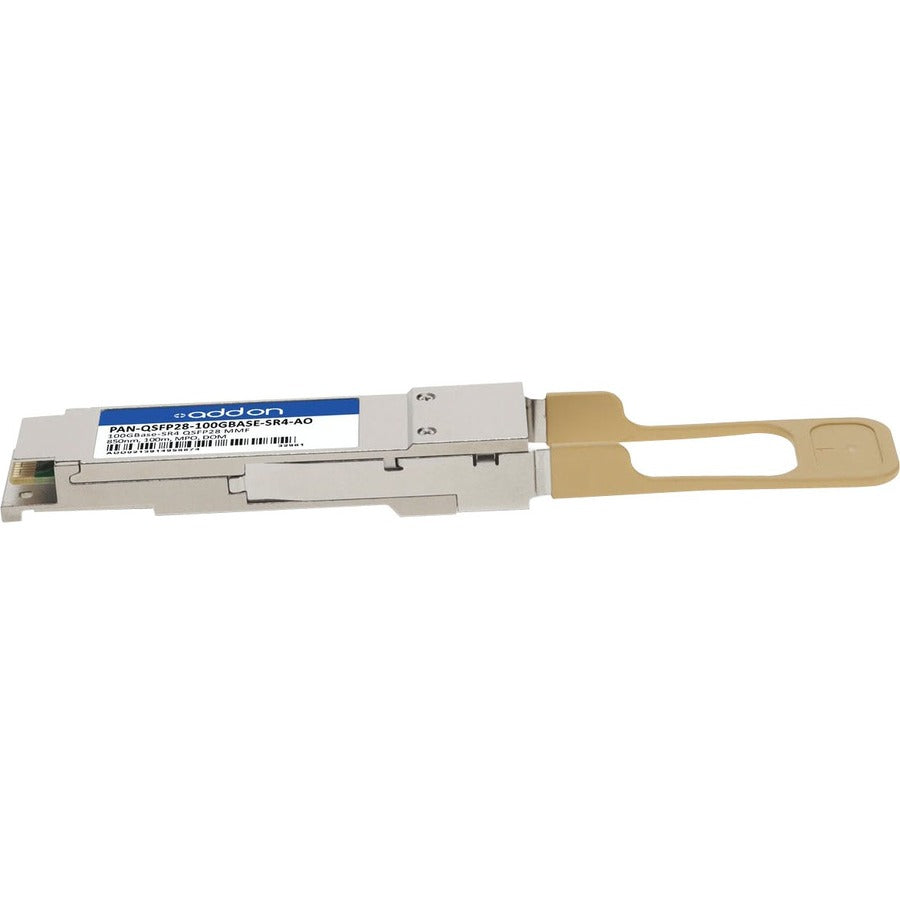 AddOn Palo Alto Networks PAN-QSFP28-100GBASE-SR4 Compatible TAA Compliant 100GBase-SR4 QSFP28 Transceiver (MMF, 850nm, 100m, MPO, DOM) - PAN-QSFP28-100GBASE-SR4-AO