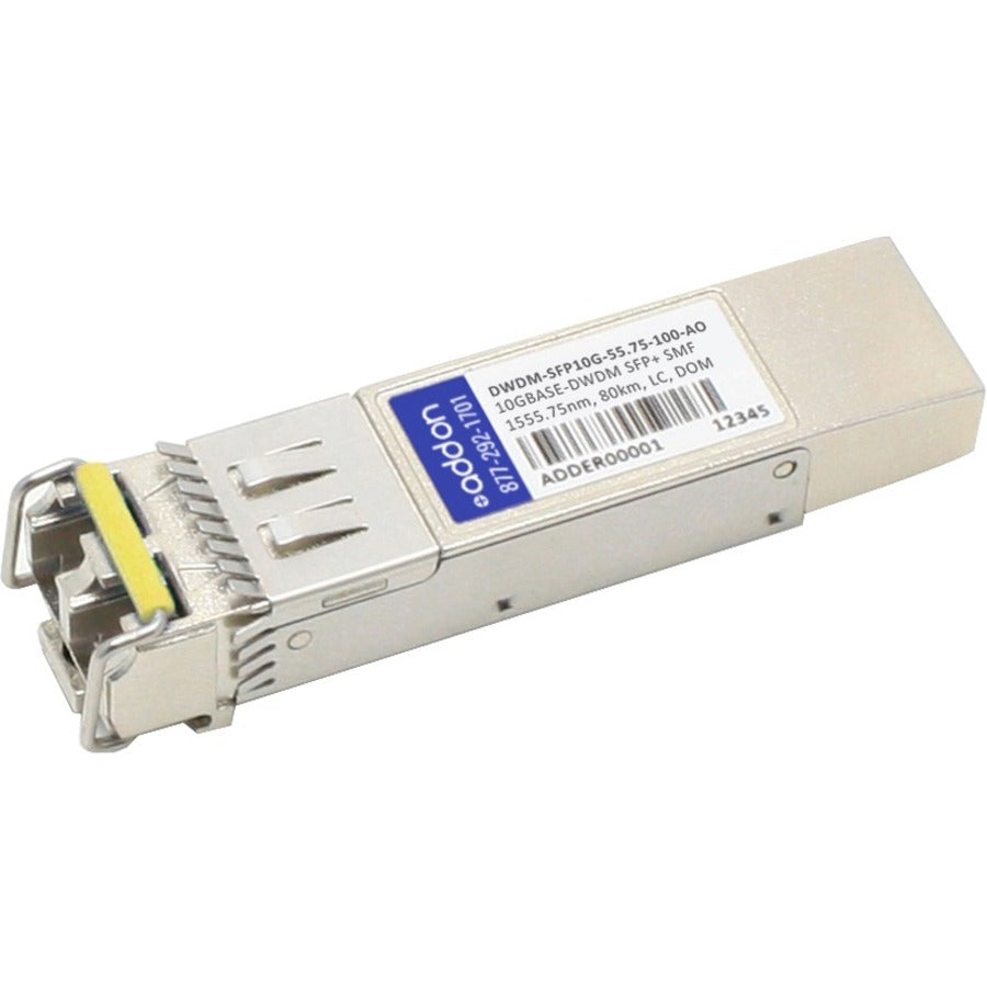 AddOn Cisco DWDM-SFP10G-55.75 Compatible TAA Compliant 10GBase-DWDM 100GHz SFP+ Transceiver (SMF, 1555.75nm, 100km, LC, DOM) - DWDM-SFP10G-55.75-100-AO