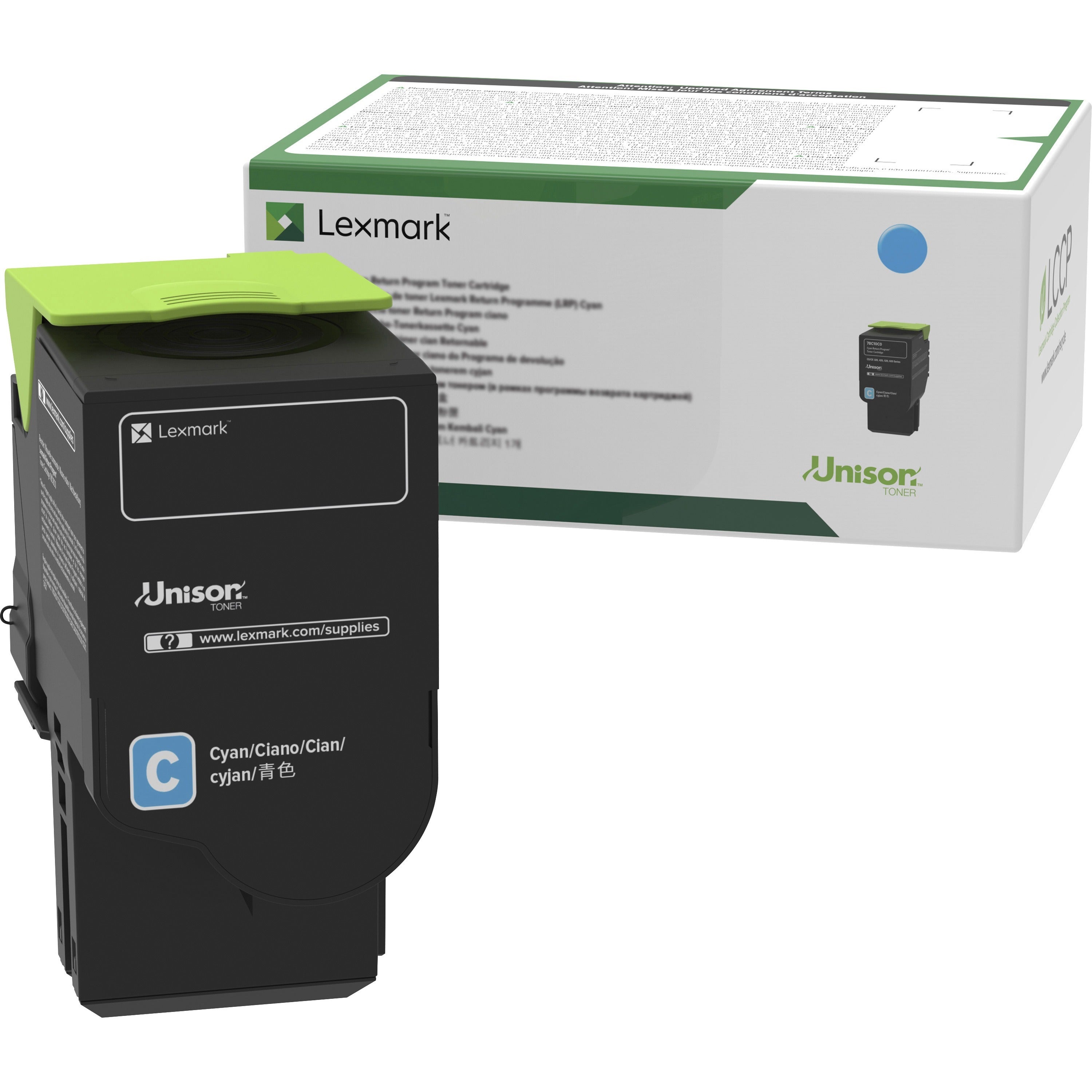Lexmark Unison Original Ultra High Yield Laser Toner Cartridge - Cyan - 1 Each - 78C1UC0