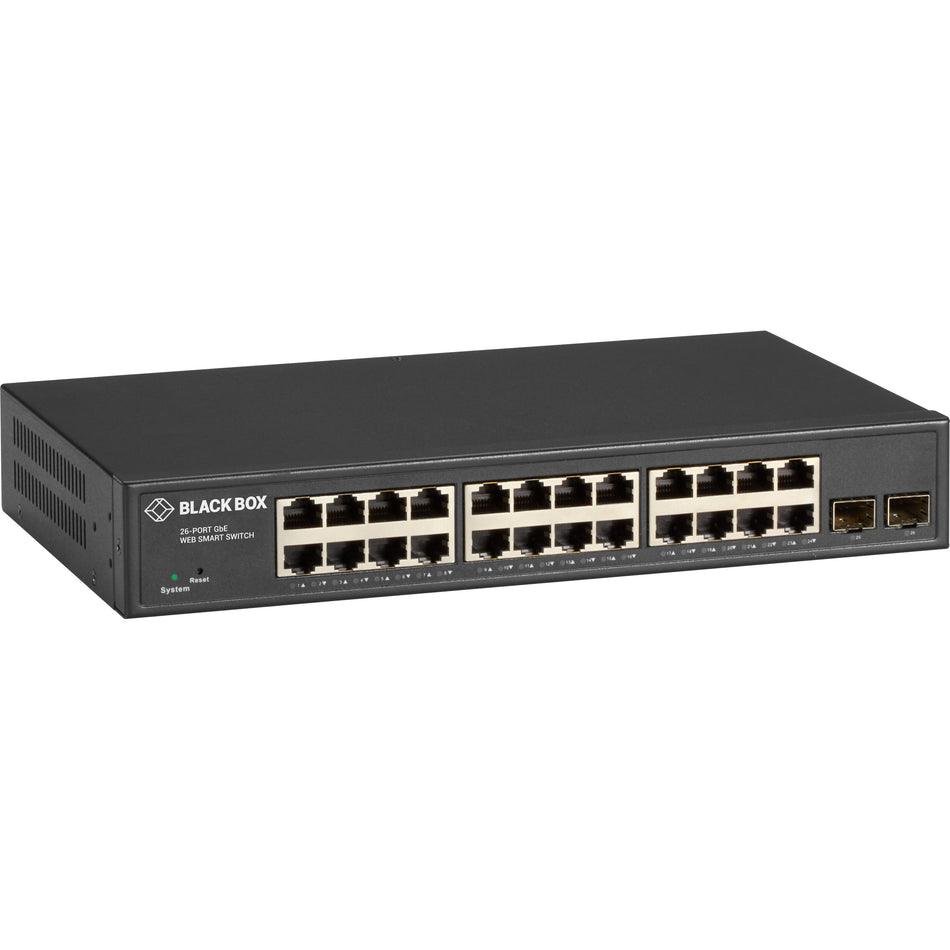 Black Box Gigabit Ethernet Managed Switch - (24) RJ-45, (2) SFP - LGB2126A