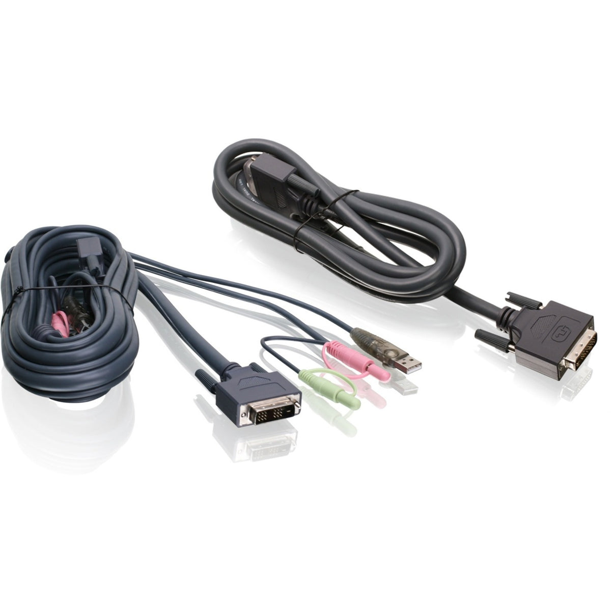 IOGEAR 6ft Dual View Dual-Link DVI, USB KVM Cable Kit with Audio (TAA Compliant) - G2L7202U