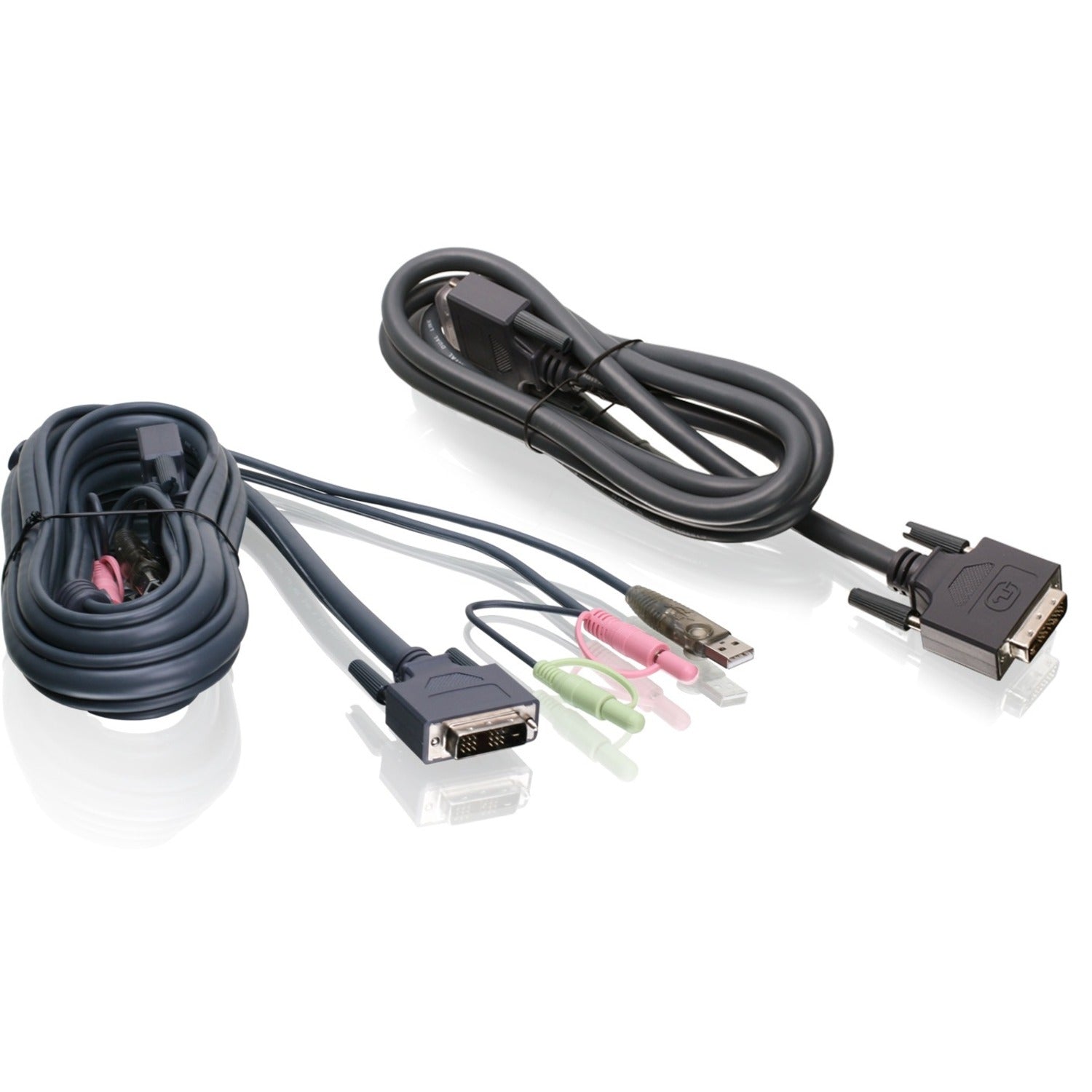 IOGEAR 6ft Dual View Dual-Link DVI, USB KVM Cable Kit with Audio (TAA Compliant) - G2L7202U