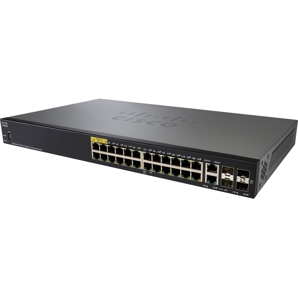 Cisco SG350-28P 28-Port Gigabit PoE Managed Switch - SG350-28P-K9-NA-RF