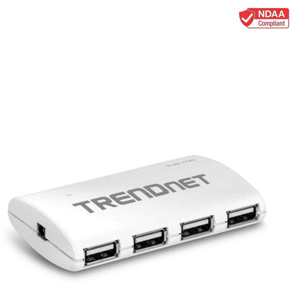 TRENDnet 7-Port USB 2.0 Hub, TU2-700, 7 x USB 2.0 Ports, Backwards Compatible with USB 1.1, Compatible with Windows and macOS, NDAA Compliant - TU2-700