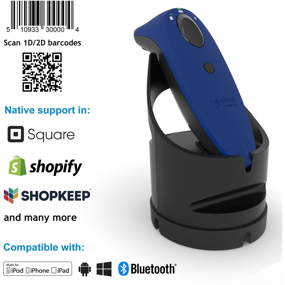 Socket Mobile SocketScan&reg; S740, Universal Barcode Scanner, Blue & Black Dock - CX3448-1911
