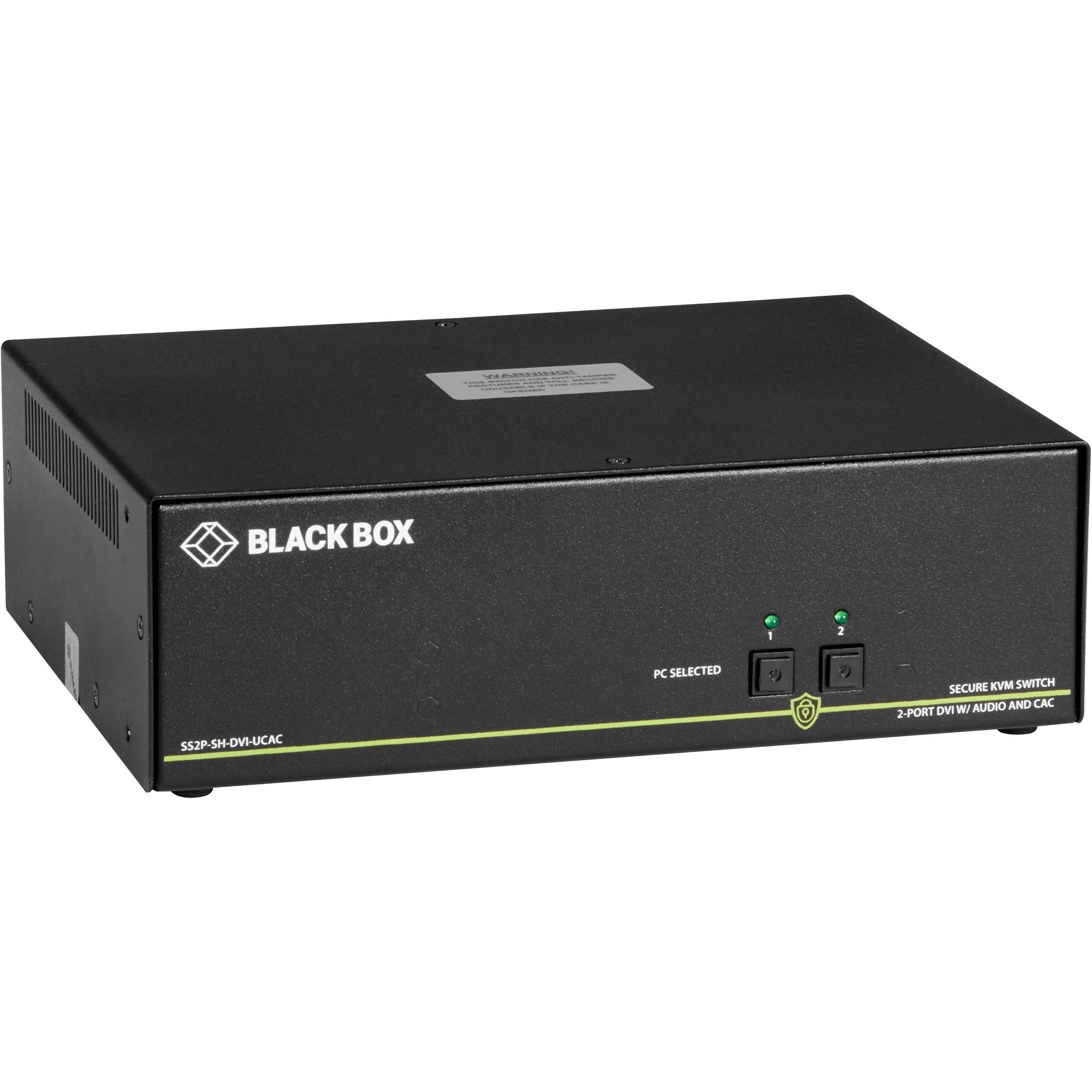 Black Box NIAP 3.0 Secure 2-Port Single-Head DVI-I KVM Switch - SS2P-SH-DVI-U