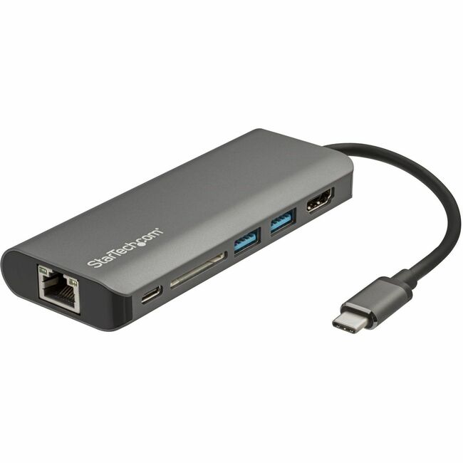 StarTech.com USB C Multiport Adapter - USB Type-C Travel Dock to 4K HDMI, 3x USB Hub, SD, GbE, 60W PD 3.0 Pass-Through - Mini Laptop Dock - DKT30CSDHPD3