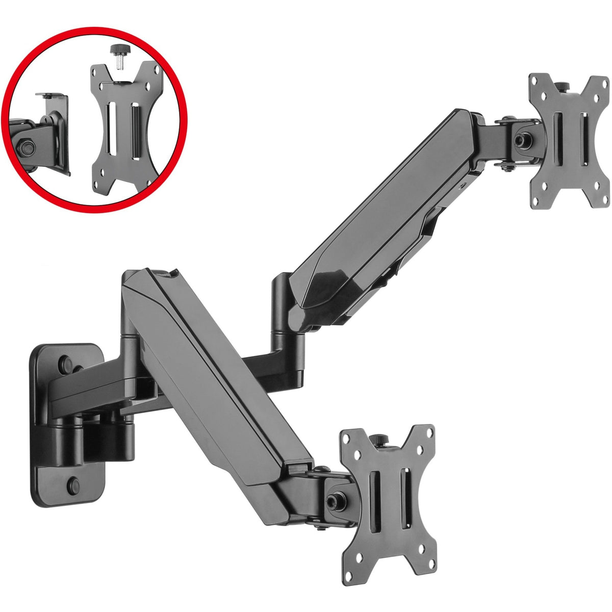 SIIG High Premium Aluminum Gas Spring Wall Mount - Dual Monitor 17" to 32" - CE-MT2M12-S1