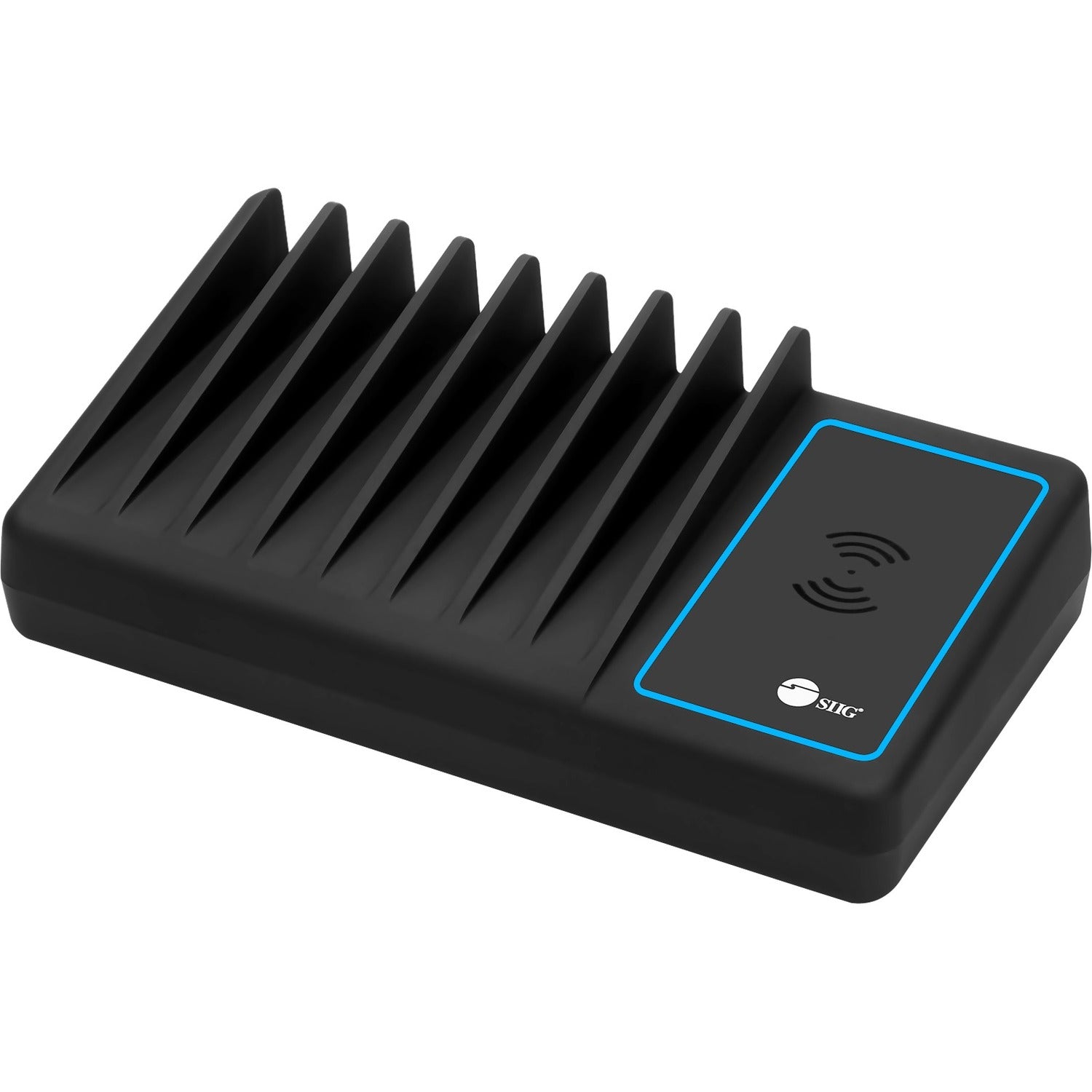 SIIG 10-Port USB-A/C & Wireless Charging Station With Ambient Light Deck - AC-PW1H11-S1