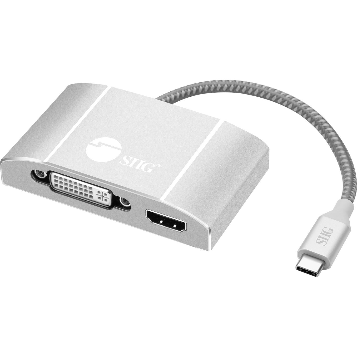 SIIG USB-C to 3-in-1 Multiport Video Adapter with PD Charging - DVI/HDMI/VGA - CB-TC0911-S1