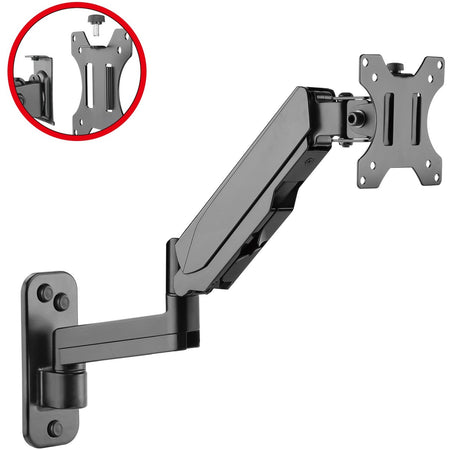 High Premium Aluminum Gas Spring Wall Mount - Single Monitor 17" to 34" - weight up to 19.8 lbs - CE-MT2L12-S1