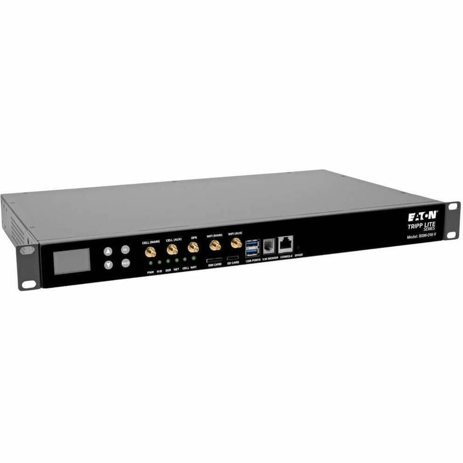 Tripp Lite by Eaton 16-Port Console Server, USB Ports (2) - 4G LTE, Dual GbE NIC, 16Gb Flash, SD Card, Wi-Fi, Desktop/1U Rack, TAA - B098-016-V