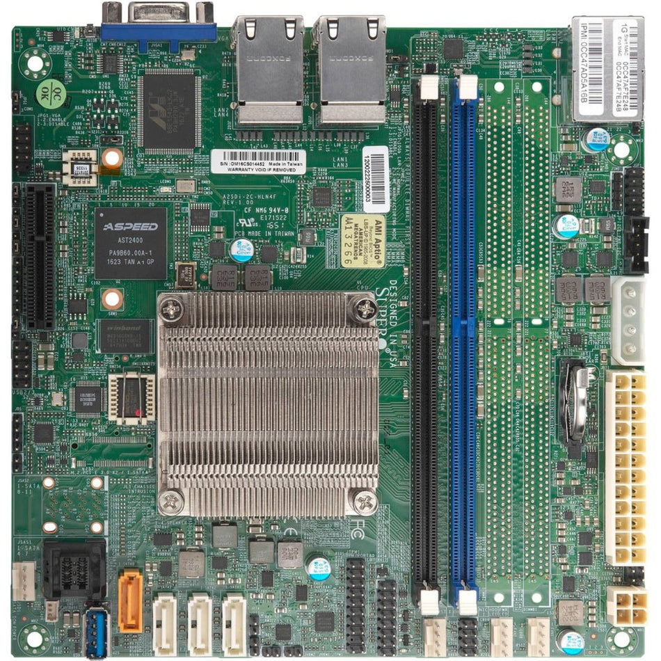 Supermicro A2SDi-12C-HLN4F Server Motherboard - Socket BGA-1310 - Mini ITX - MBD-A2SDI-12C-HLN4F-O