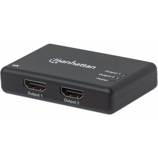 HDMI Splitter 2-Port , 4K@30Hz, Displays output from x1 HDMI source to x2 HD displays (same output to both displays), AC Powered (cable 0.9m), Black, Three Year Warranty - 207669