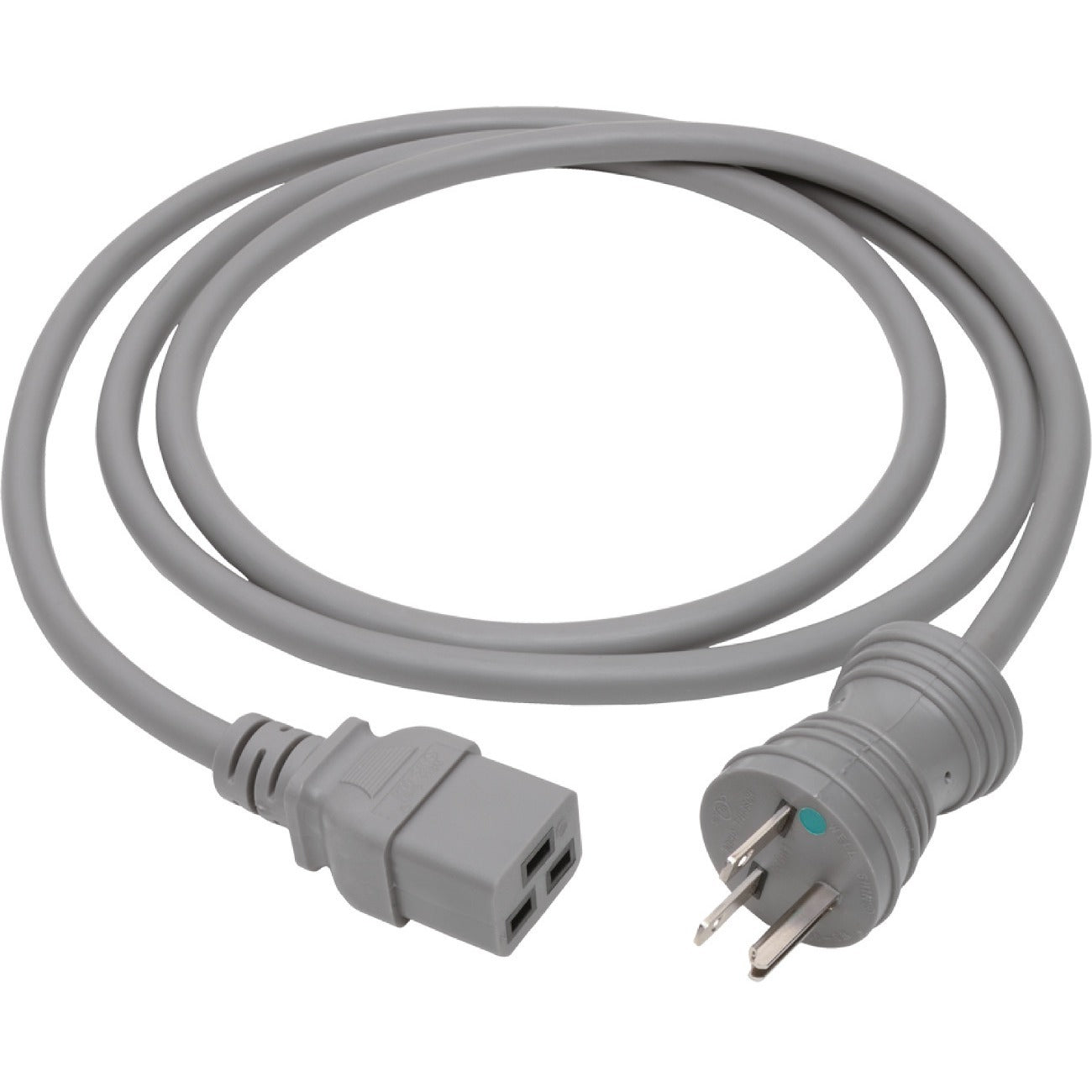 Tripp Lite by Eaton Hospital-Grade Power Cord NEMA 6-15P to C19 - Heavy-Duty Green Dot 15A 250V 14 AWG 6 ft. (1.83 m) Gray - P033-006-GY-HG