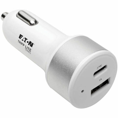 Eaton Tripp Lite Series Dual-Port USB Car Charger with PD Charging - USB Type C (27W) & USB Type A (5V 1A/5W), UL 2089 - U280-C02-C1A1