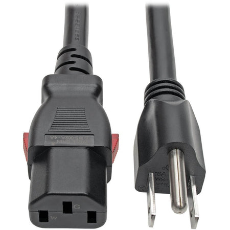 Eaton Tripp Lite Series Computer Power Cord, NEMA 5-15P to Locking C13 - Heavy-Duty, 15A, 125V, 14 AWG, 6 ft. (1.83 m), Black - P007-L06