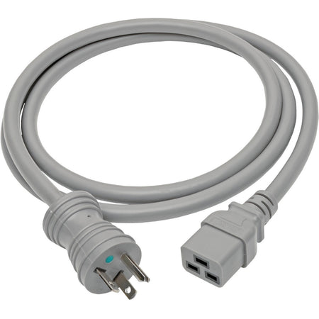 Eaton Tripp Lite Series Hospital-Grade Power Cord, NEMA 5-20P to C19 - Heavy-Duty, Green Dot, 20A, 125V, 12 AWG, 6 ft. (1.83 m), Gray - P049-006-GY-HG