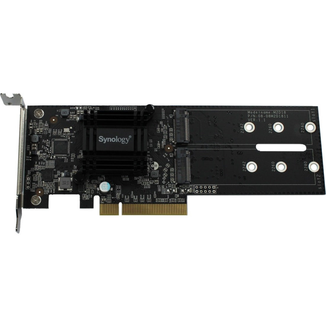 Synology Dual M.2 SSD Adapter Card for Extraordinary Cache Performance - M2D18