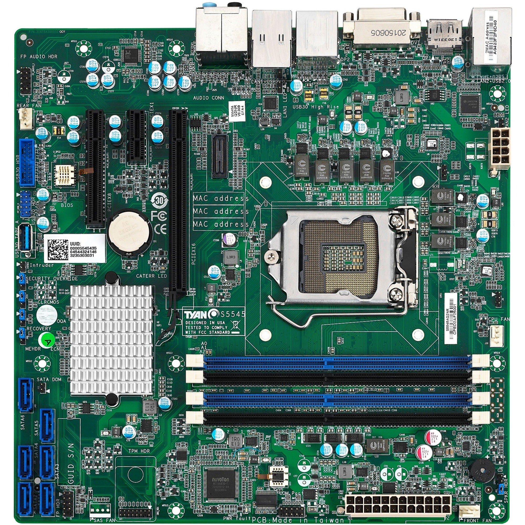 Tyan Tempest EX S5545 Workstation Motherboard - Intel Q170 Chipset - Socket H4 LGA-1151 - Micro ATX - S5545AG2NR