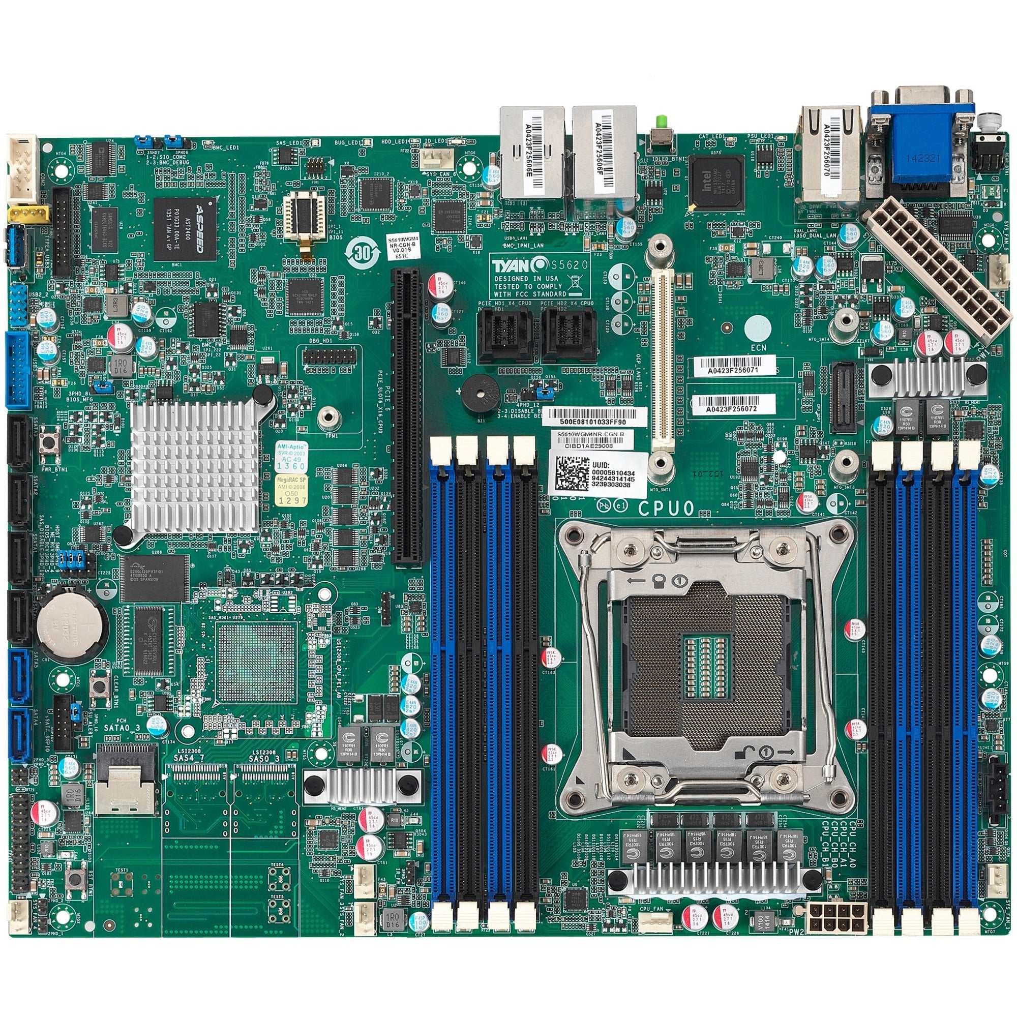 Tyan S5620 Server Motherboard - Intel C612 Chipset - Socket R LGA-2011 - ATX - S5620WGM2NR