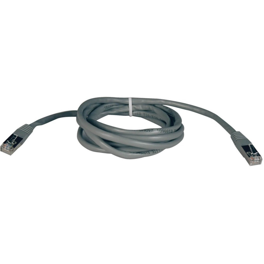 Eaton Tripp Lite Series Cat5e 350 MHz Molded Shielded (STP) Ethernet Cable (RJ45 M/M), PoE, Gray, 50 ft. (15.24 m) - N105-050-GY