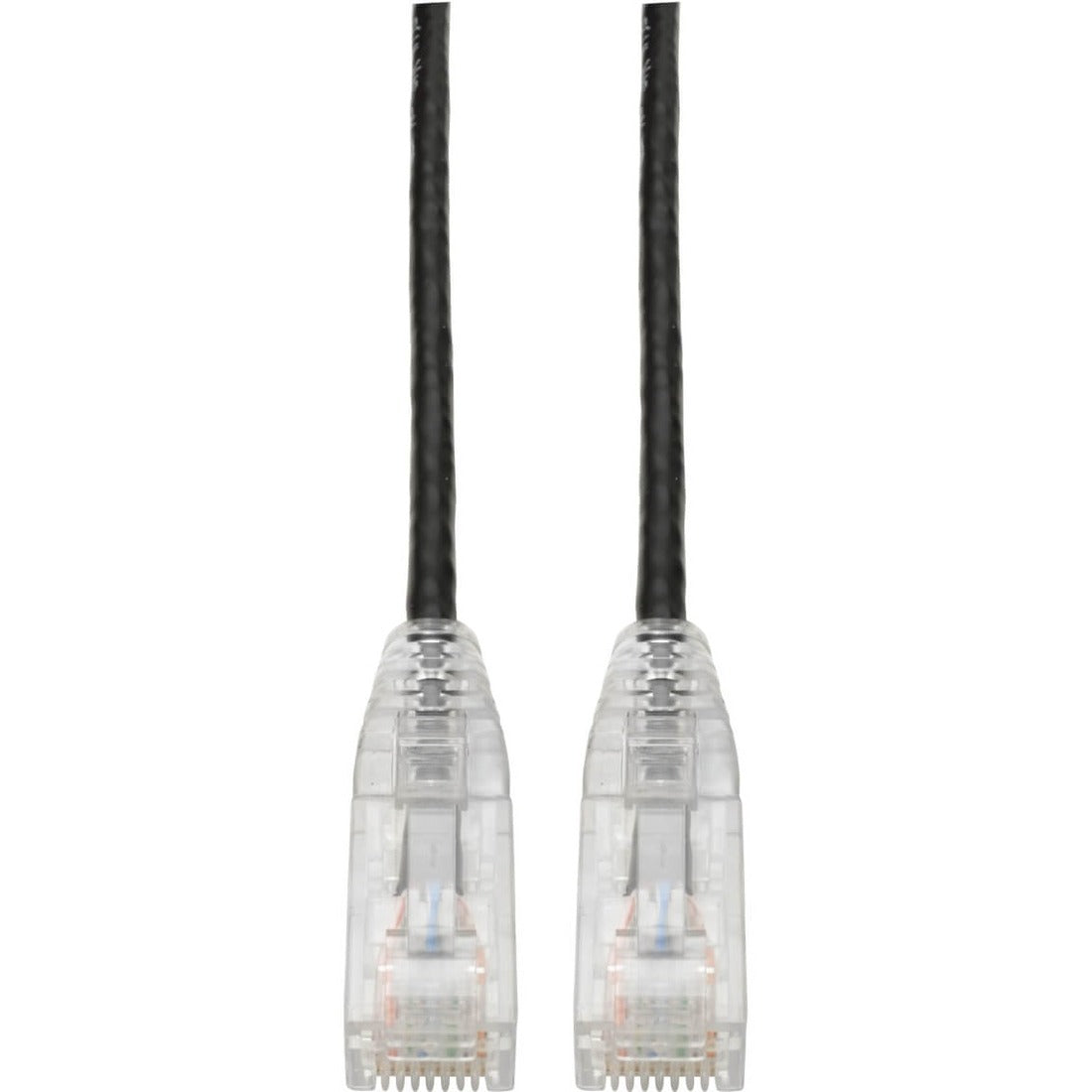 Eaton Tripp Lite Series Cat6 Gigabit Snagless Slim UTP Ethernet Cable (RJ45 M/M), PoE, Black, 6-in. (15.24 cm) - N201-S6N-BK