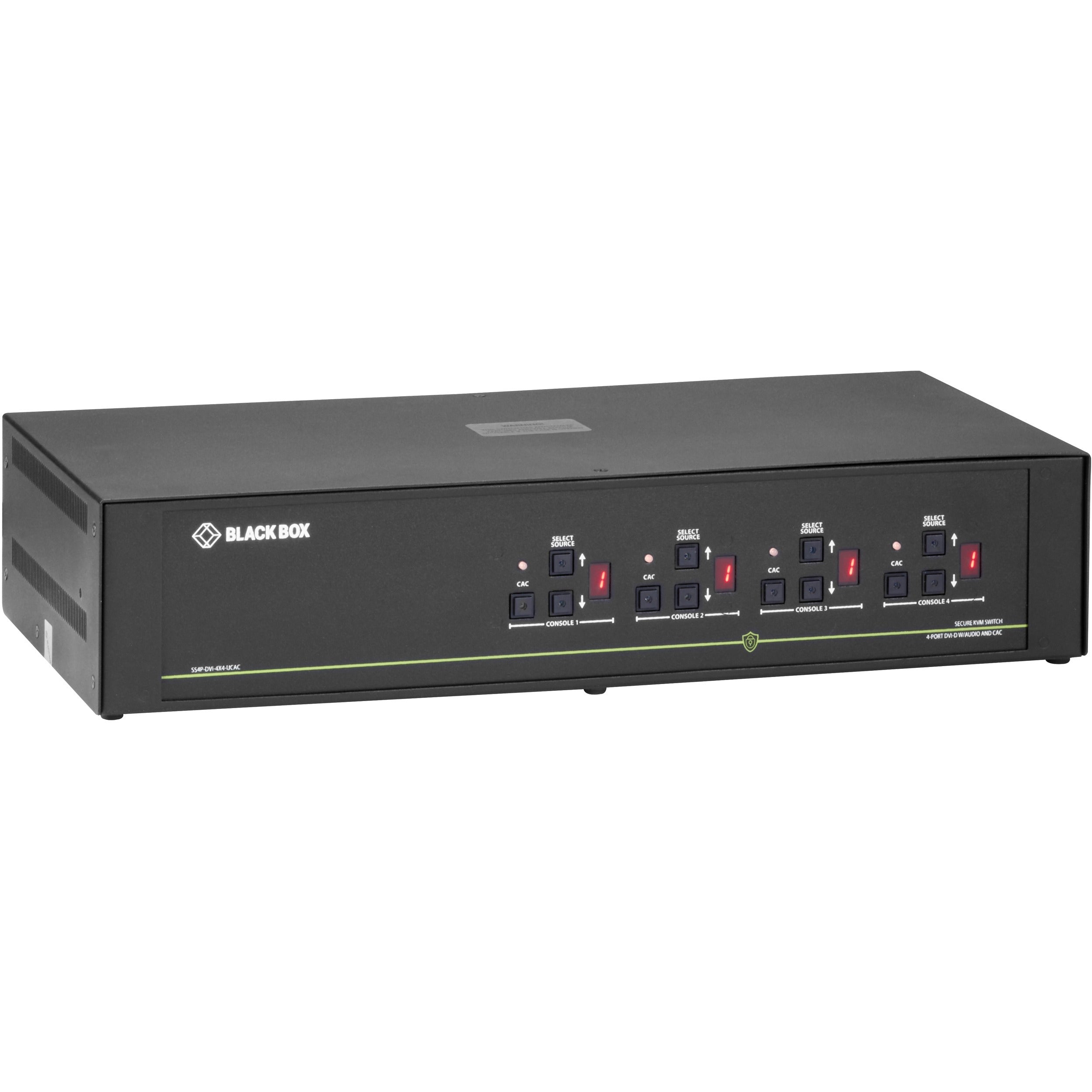 Black Box Secure KVM Matarix Switch, NIAP 3.0 - SS4P-DVI-4X4-UCAC