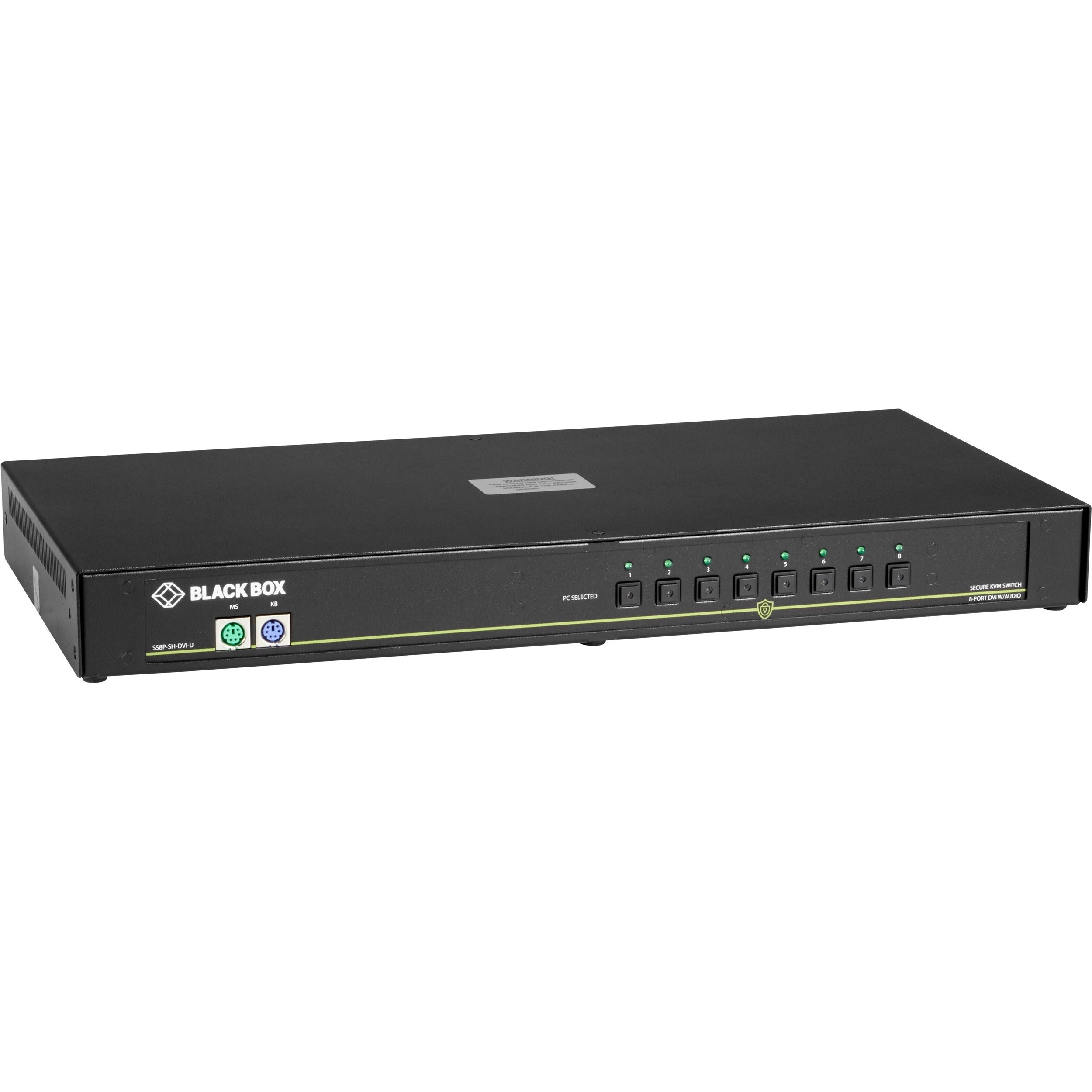 Black Box NIAP 3.0 Secure 8-Port Single-Head DVI-I KVM Switch - SS8P-SH-DVI-U