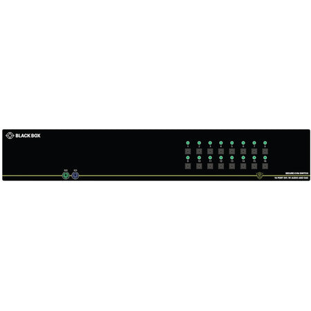 Black Box Secure NIAP 3.0 KVM Switch - Single-Head, DVI-I, PS/2, CAC, 16-Port - SS16P-SH-DVI-UCAC