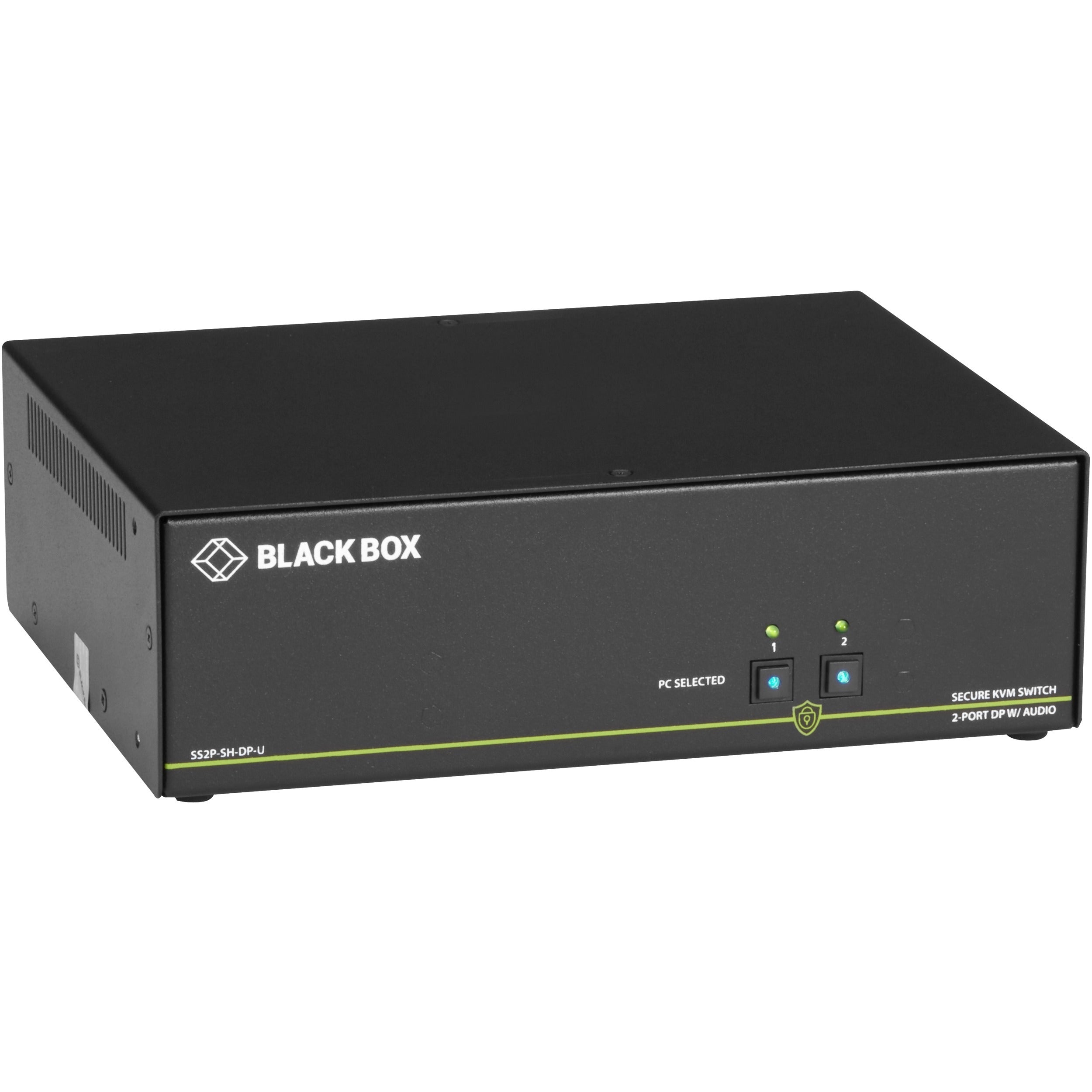 Black Box NIAP 3.0 Secure 2-Port Single-Head DisplayPort KVM Switch - SS2P-SH-DP-U