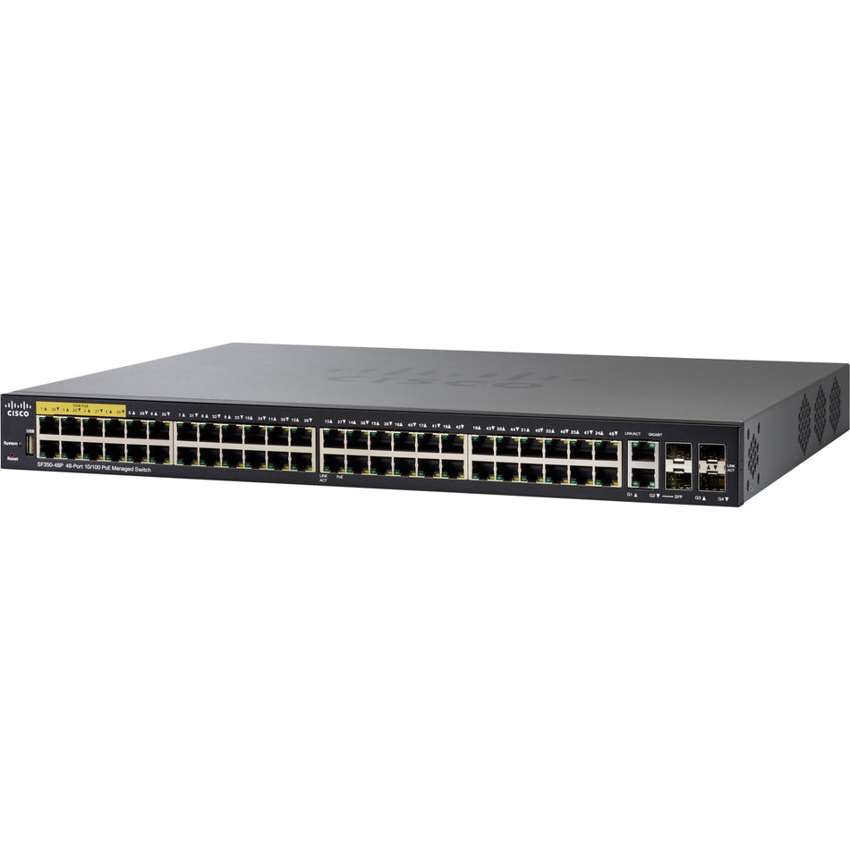 Cisco SF350-48P 48-Port 10 100 PoE Managed Switch - SF350-48P-K9-NA-RF