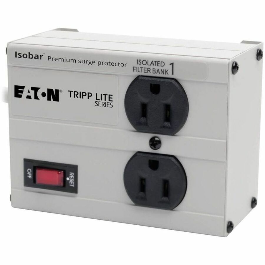 Tripp Lite by Eaton Isobar 2-Outlet Surge Protector 6 ft. Cord with Right-Angle Plug 1410 Joules Metal Housing - ISOBAR2-6