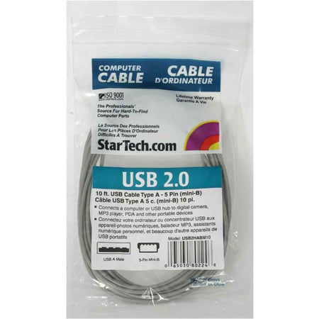 StarTech.com 10 ft Mini USB 2.0 Cable - USB2HABM10