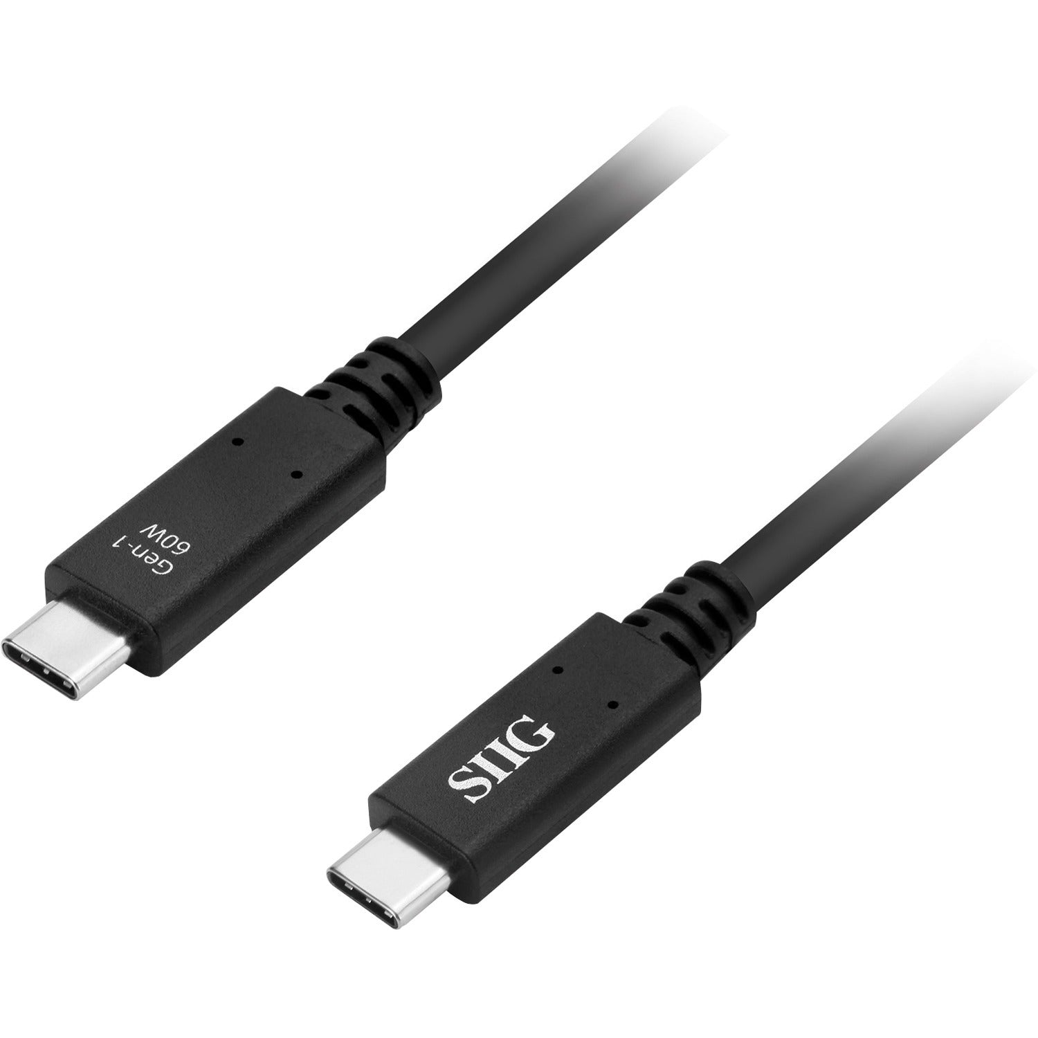 SIIG USB 3.1 Type-C Gen 1 Cable 60W - 1M - CB-TC0D11-S1