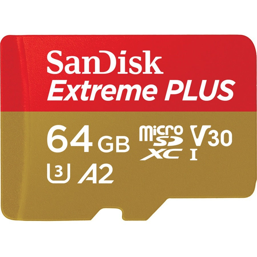 SanDisk Extreme PLUS 64 GB Class 10/UHS-I (U3) microSDXC - SDSQXBZ-064G-ANCMA