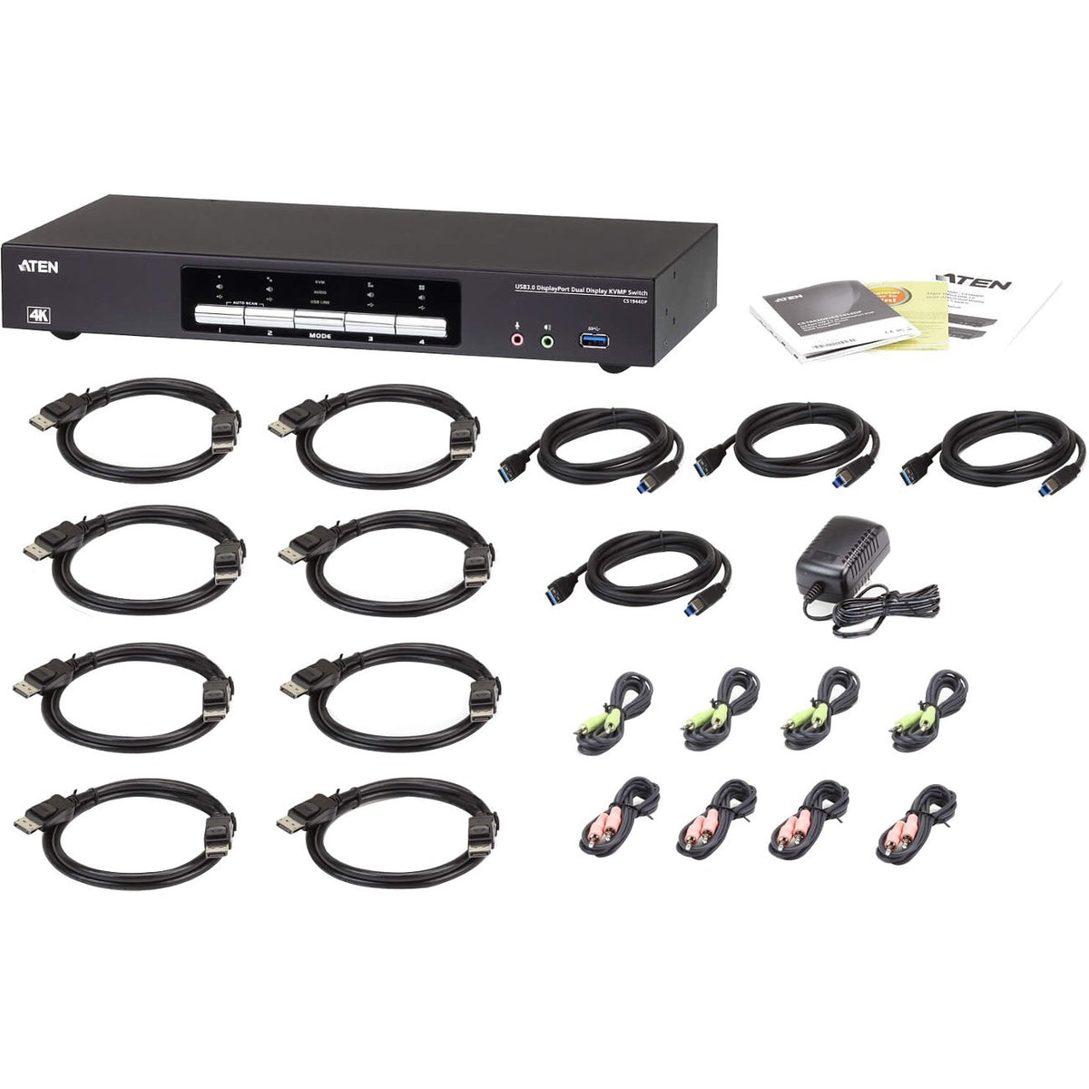 ATEN 4-Port USB 3.0 4K DisplayPort Dual Display KVMP Switch-TAA Compliant - CS1944DP