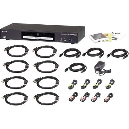 ATEN 4-Port USB 3.0 4K DisplayPort Dual Display KVMP Switch-TAA Compliant - CS1944DP
