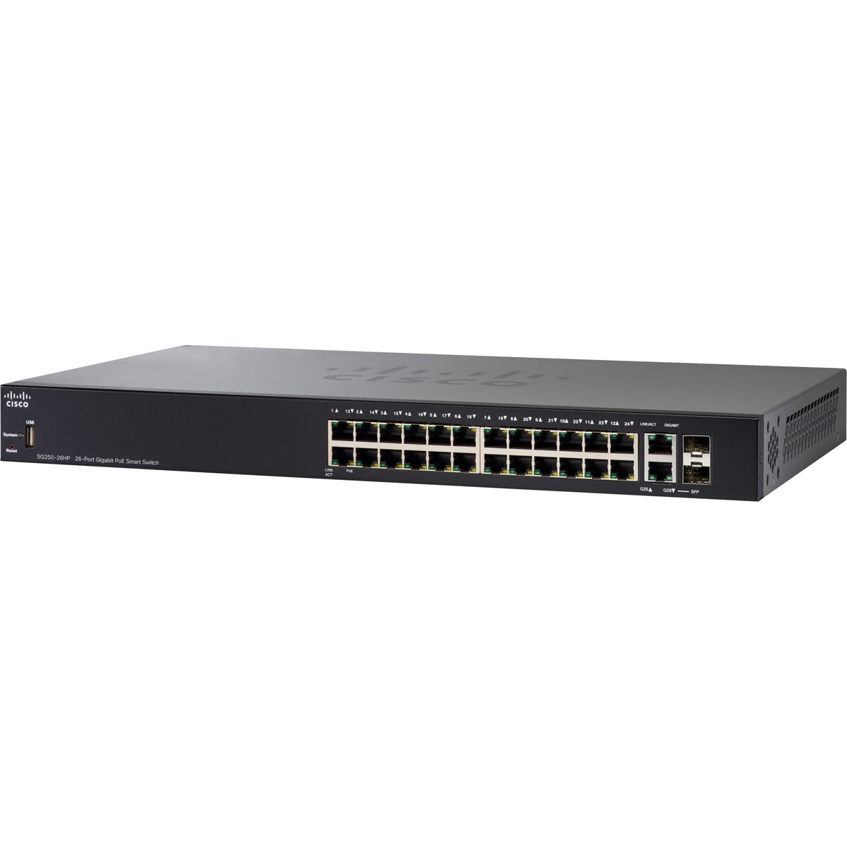 Cisco SG250-26HP 26-Port Gigabit PoE Smart Switch - SG250-26HP-K9NA-RF