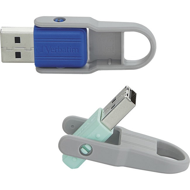 32GB Store 'n' Flip&reg; USB Flash Drive - 2pk - Blue, Mint - 70061