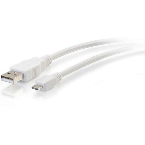 C2G 6ft USB to Micro USB Cable - USB A to Micro B Cable - USB 2.0 - White - M/M - 27443
