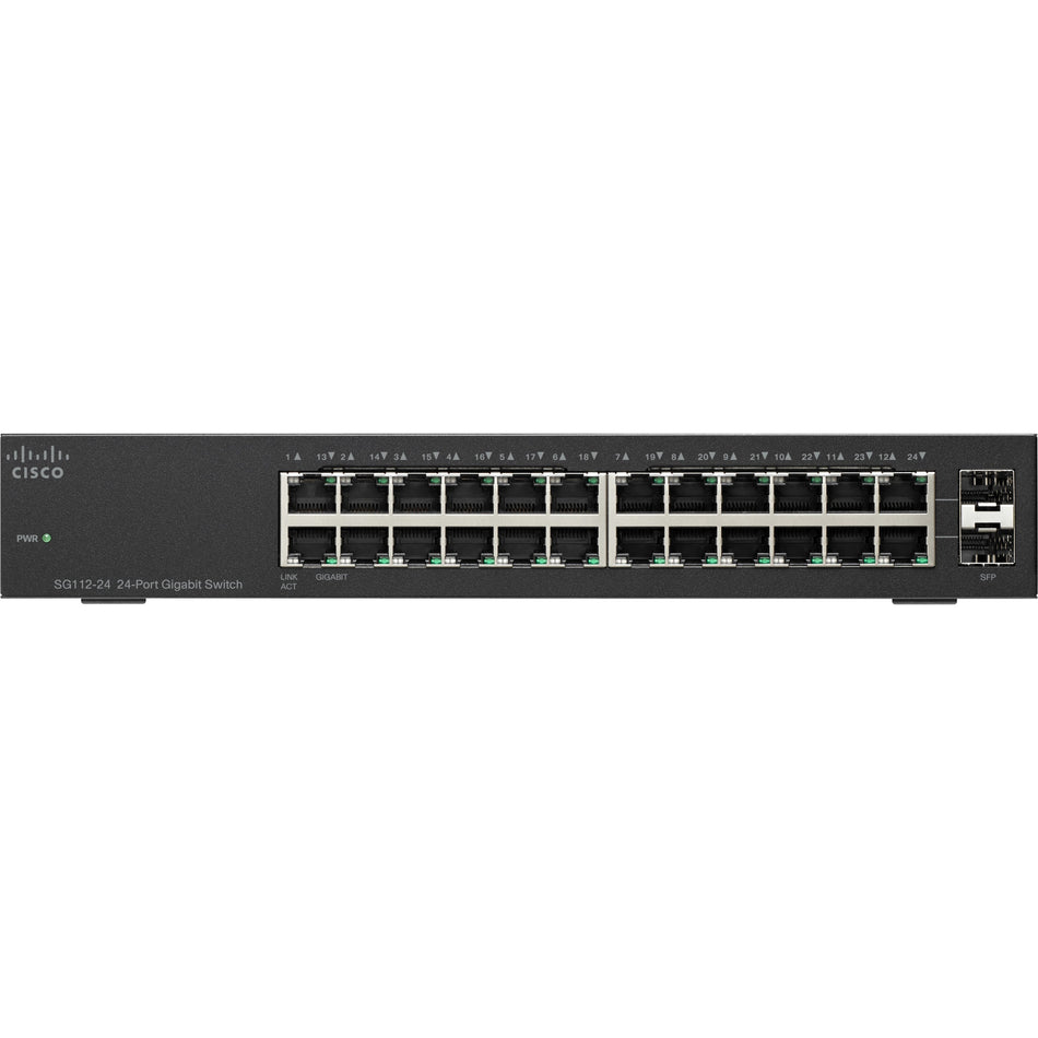 Cisco SG112-24 COMPACT 24-port Gig Switch-2 Mini-GBIC Ports - SG112-24-NA-RF