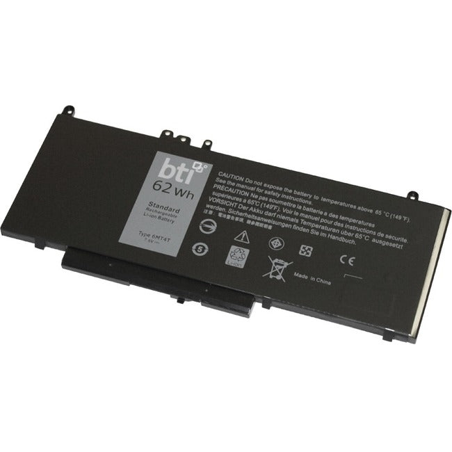 BTI 6MT4T-BTI 7.6V 62WHR LI-ION BATTERY 0C1P4, 451-BBTX, 535NC, FN7FY, NR1DY, 0D074, 451-BBUN, 6MT4T, HK6DV, TXF9M, 0HK6DV, 451-BBUP, 79VRK, JCDHY, 451-BBTW, 451-BBUQ, 7V69Y, K3JK9 LATITUDE E5470, LATITUDE E5570, PRECISION 3510 - 6MT4T-BTI