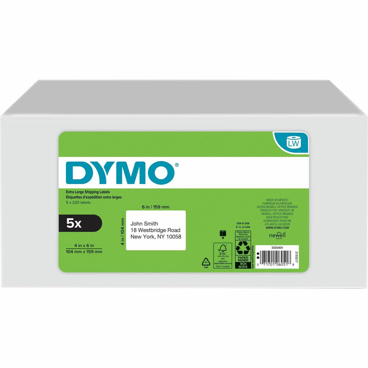 Dymo LabelWriter Extra Large Shipping Labels - 2026404