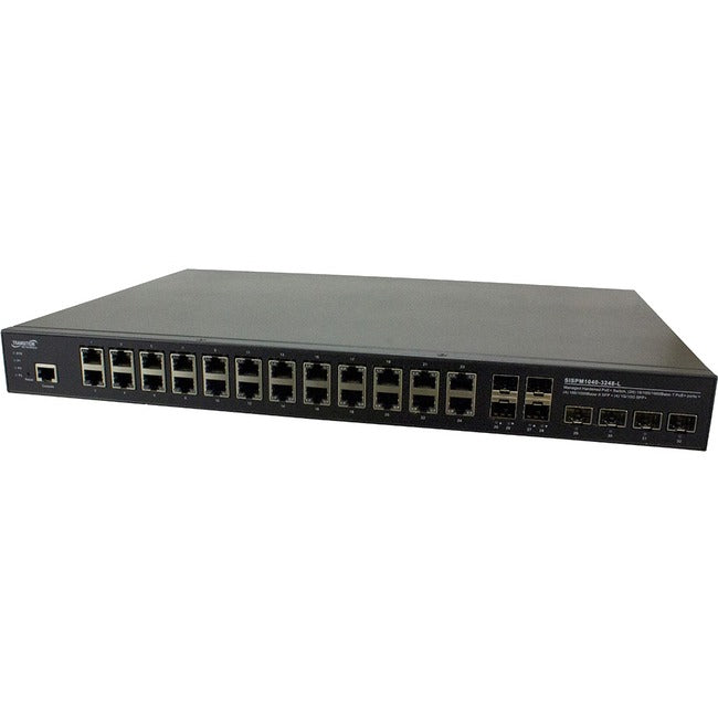 Transition Networks Managed Hardened Gigabit Ethernet PoE+ Rack Mountable Switch - SISPM1040-3248-L